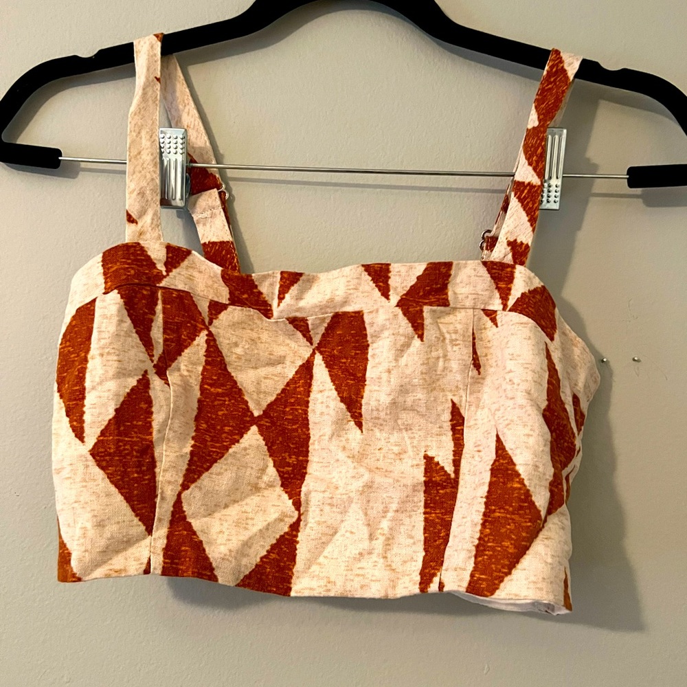 Tribal print F21 contemporary crop top XS